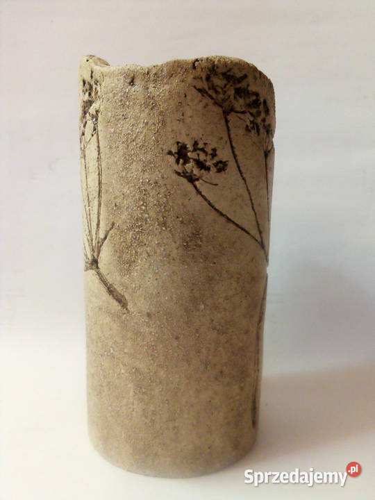 ceramiczny wazon w wytłaczane wzory roślinne Częstochowa sprzedam