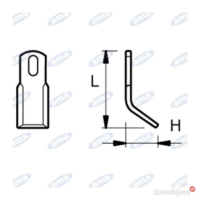 Nóż Y otwór fasolka 17x35 100x44x8 Sieradz