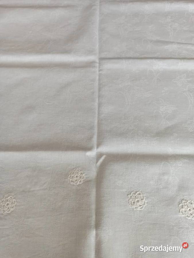 Obrus biały 100 bawełna duży 195x130 Obrusy