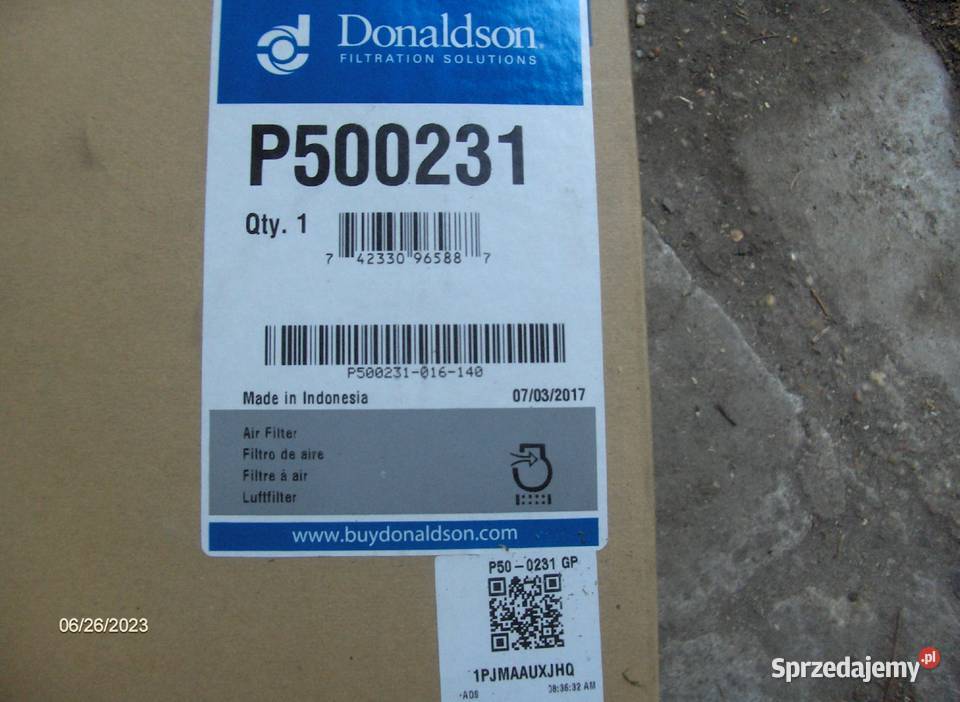 Filtr powietrza Donaldson P780331 P500231 Jawiszowice