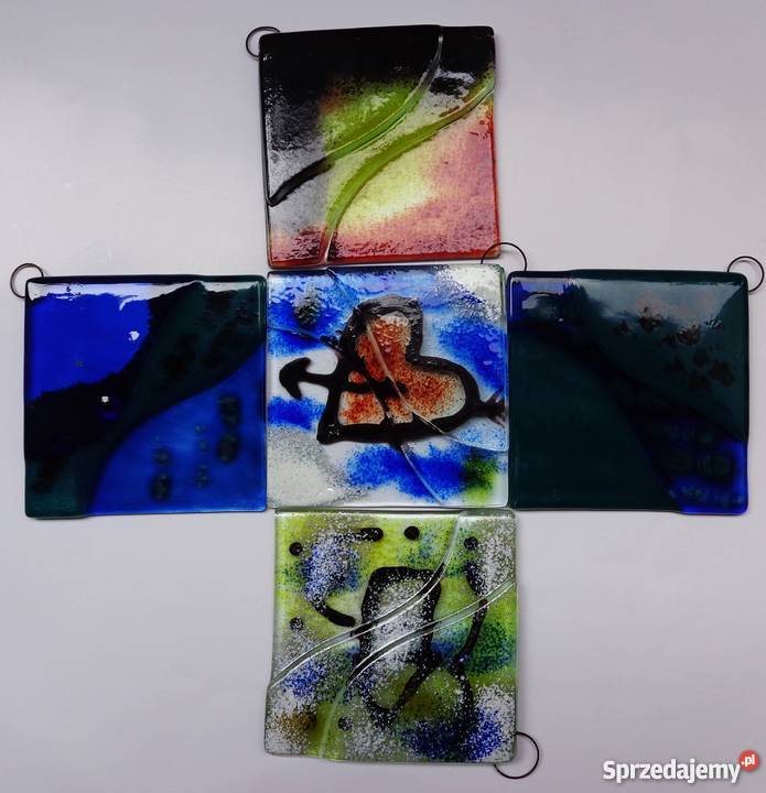 Szkła witrażowe HAND MADE 9x9 6 wzorów na