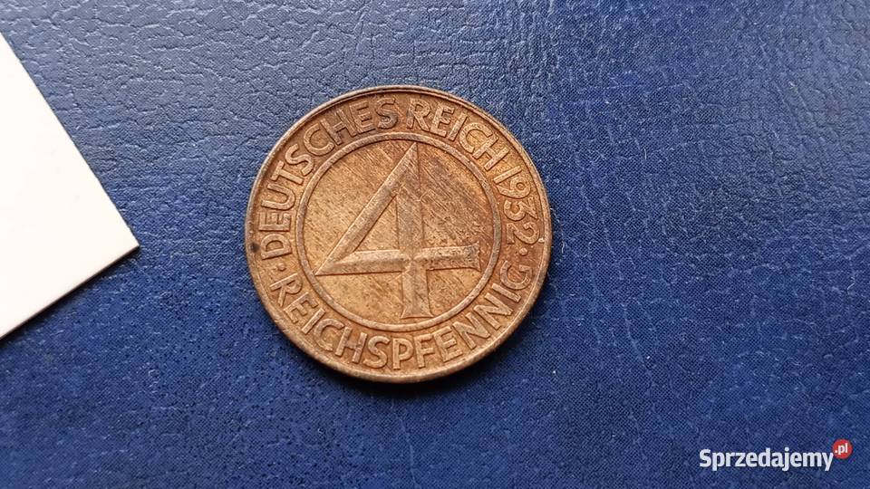Stare monety 4 reichspfennig 1932 D Niemcy Lesko sprzedam
