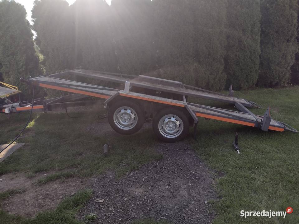 Wynajem wypożyczenie przyczepy platformy lawety Przyczepy i naczepy Jasło sprzedam