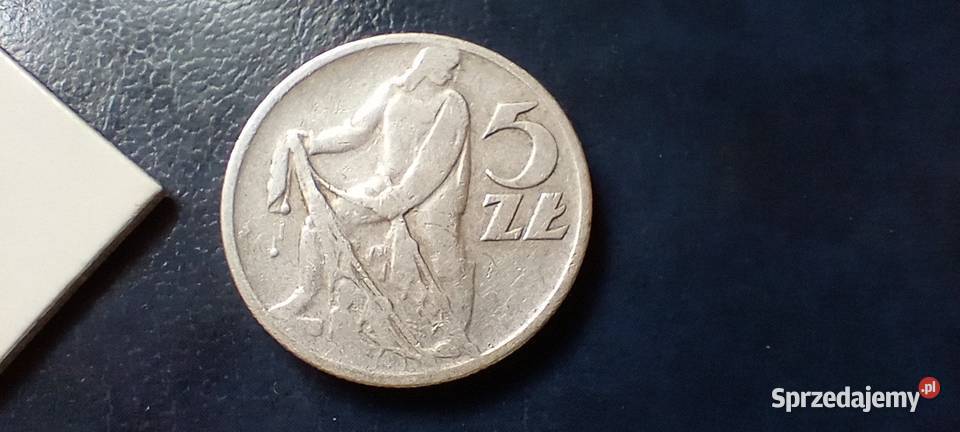 Stare monety 5 złotych 1958 Rybak cienka ręka podkarpackie Lesko