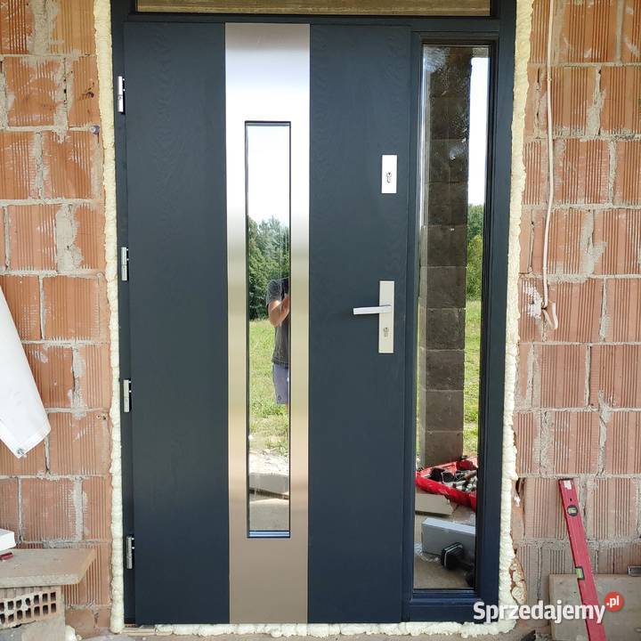 Drzwi Zewnętrzne Wejściowe Drewniane ANTRACYT Jawor