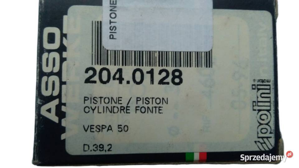 TŁOK ASSO WERKE POLINI 392 mm PIAGGIO VESPA PK Tłoki Bielsk Podlaski