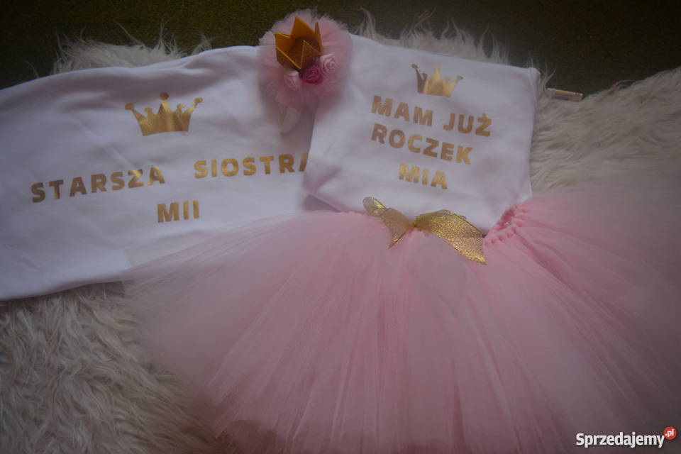 Komplet tutu na roczek dziewczynki szary/srebrny Odzież Waćmierz