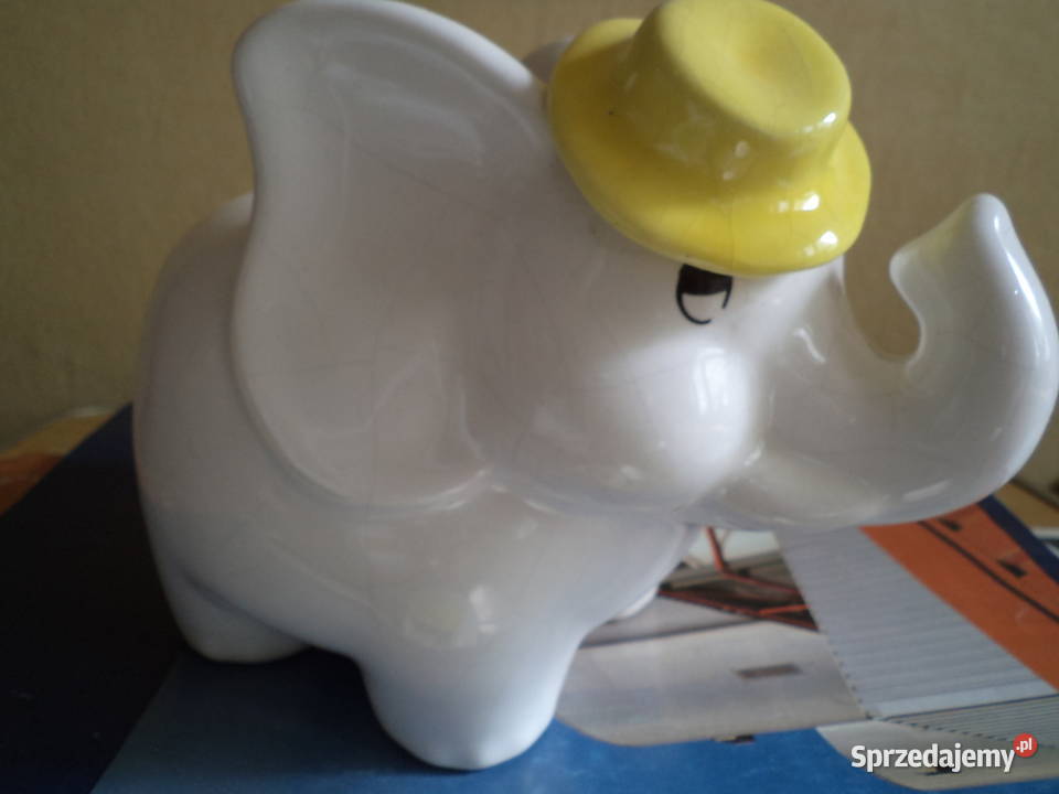 słoń prcelanowy w żółtym kapeluszu Warszawa