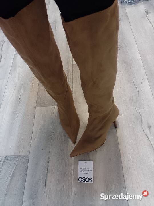 40 ASOS Design Beżowe Kozaki wieczorowe z 25.5cm
