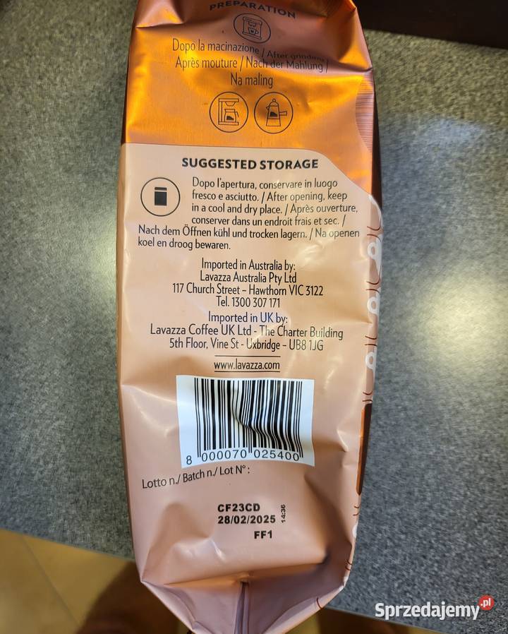 Kawa ziarnista Lavazza Crema E Aroma 1 produkcja Wrocław