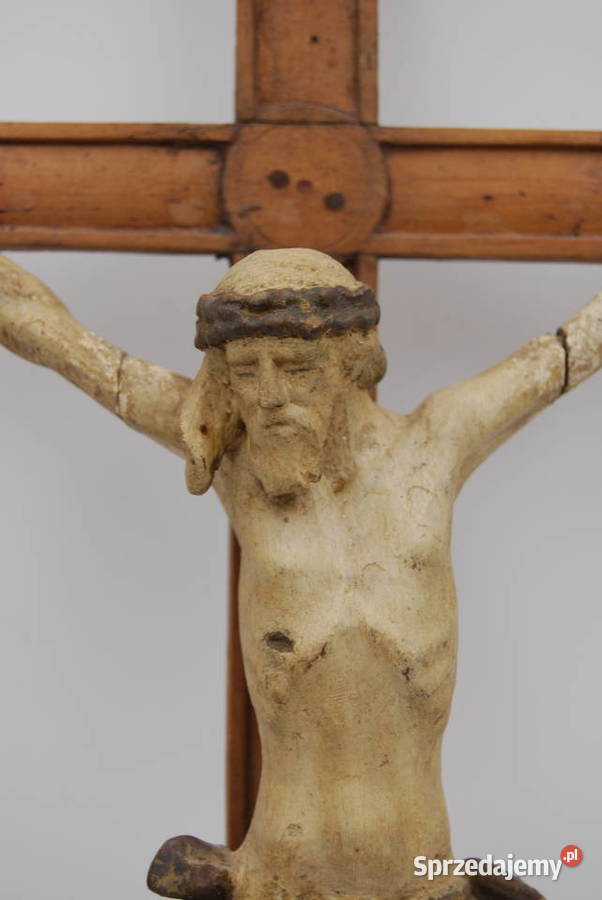 Krucyfiks Jezus na krzyżu rzeźba XVIIIXIX wiek