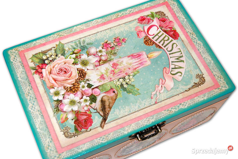 KUFER skrzynka drewniana ZIMA Christmas 30x20