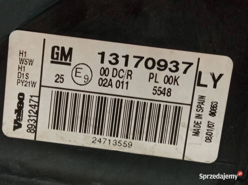 LAMPA PRZÓD LEWA XENON LIFT 13170937 Opel Vectra