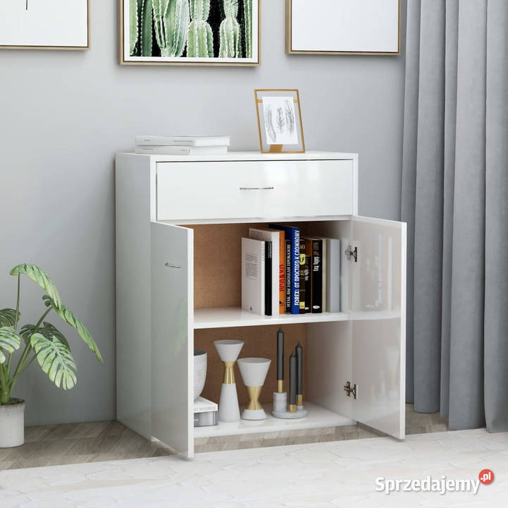 Szafka biała z połyskiem 60x30x75 materiał Warszawa