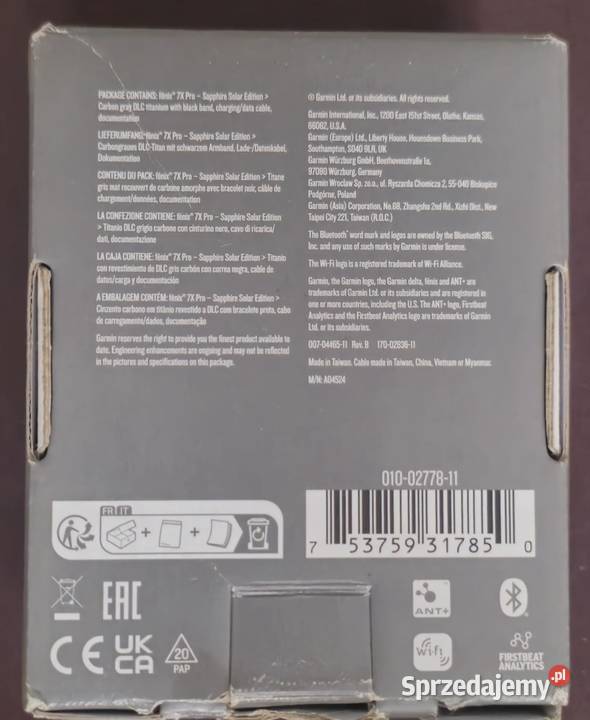 Garmin 7X Pro Sapphire Solar Carbon Gray DLC Poznań sprzedam