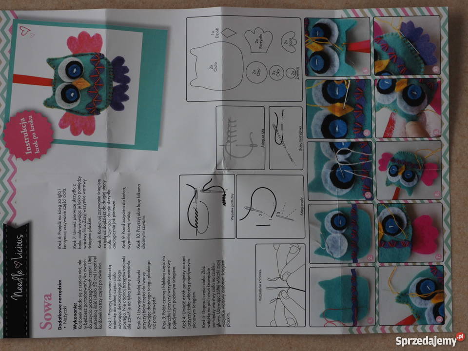 Zestaw kreatywny sowa do szycia filc rękodzieło Tkanina  Warszawa