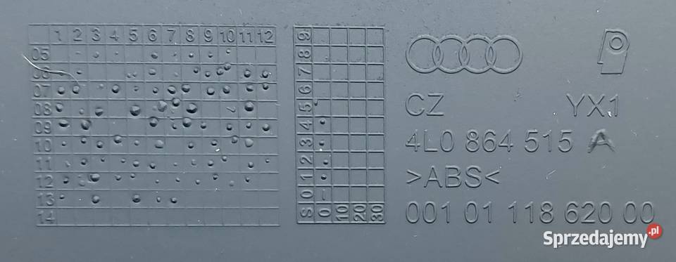 OSŁONA POKRYWA SCHOWKA TUNELU AUDI Q7 4L0864515A Mielęcin