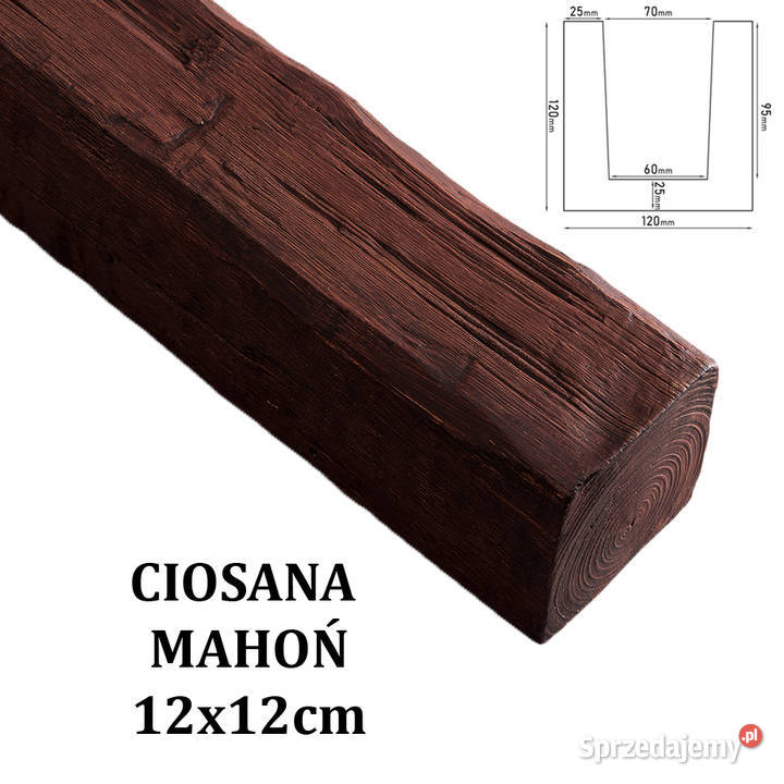 Belka Rustykalna Ciosana 12x12 MAHOŃ Gdów
