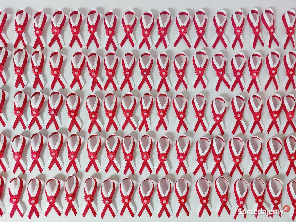 Kotylion narodowy kokardka kwiatuszek perełka 5 Radzyń Podlaski