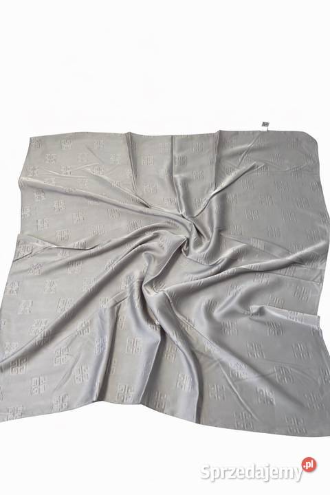 Apaszka szara z wytłaczanym wzorem 30 jedwab 70 Niebieszczany sprzedam