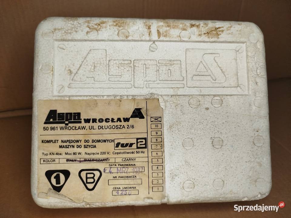 Zespół napędowy do maszyn do szycia ASPA Tur2 Zgierz sprzedam