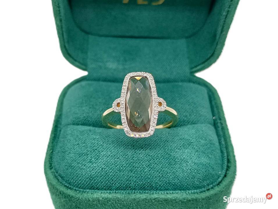 Złoty Pierscionek z Diamentem pr 585 370g Pierścionki Elbląg