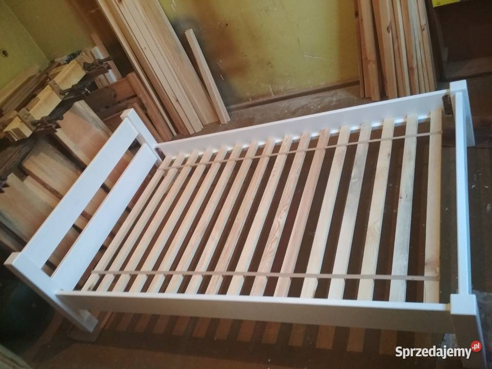 Nowe drewniane łóżko sosnowe 90x200 na zamówienie BIAŁE