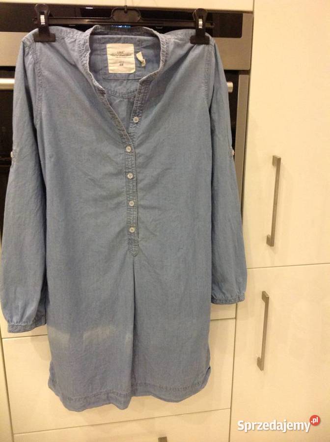 Mini Sukienka Jeans Koszulows Damska HM 38 Odzież damska