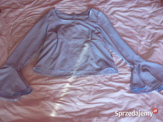 Blekitna bluzka z dlugim rekawem i falbankami Bluzki i koszule Rzeszów