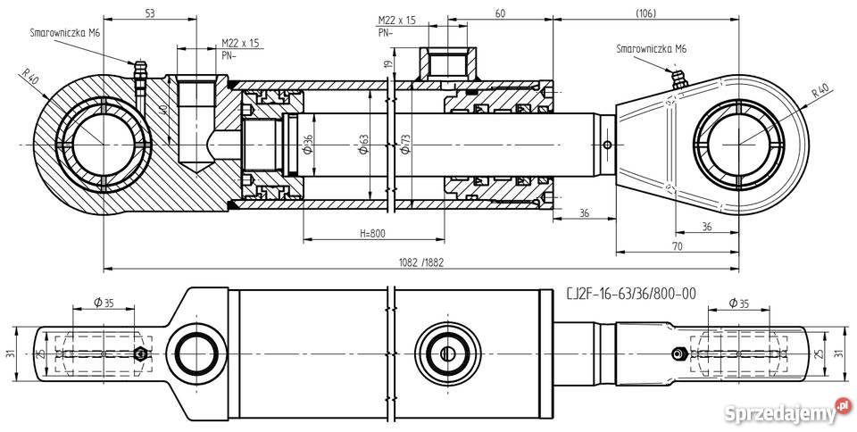 Siłownik CJ2F 63x36 800 z zaworem blokada 38 Solec Kujawski sprzedam