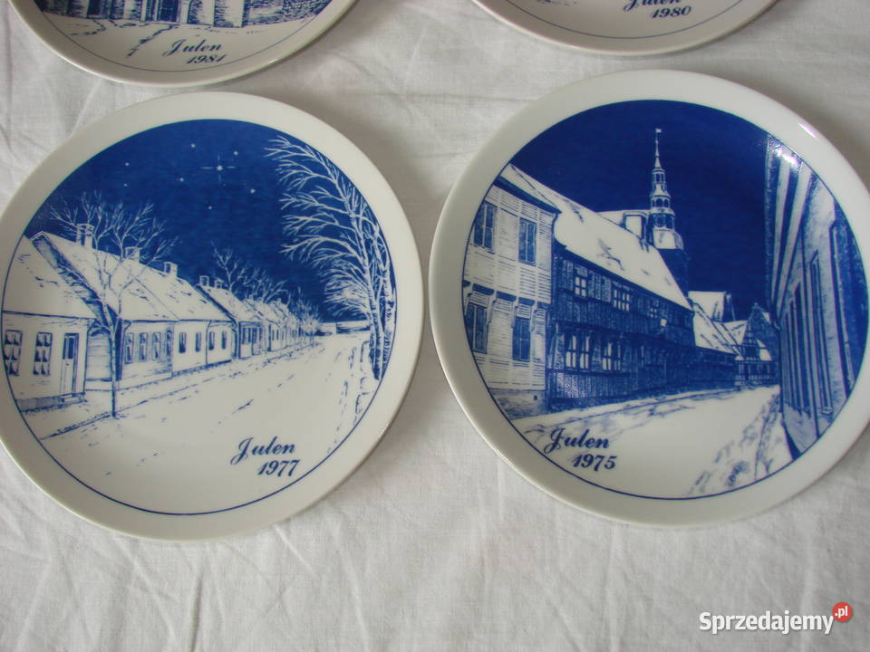 Elgporslin Sweden kobaltowe talerze świąteczne Pruszcz Gdański