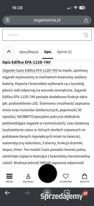 Zegarek Casio Edifice EFA 112 D7A Giżycko