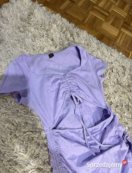Fioletowa sukienka marszczona cut out mini dress Spódnice i sukienki Spódnice i sukienki Przemyśl sprzedam