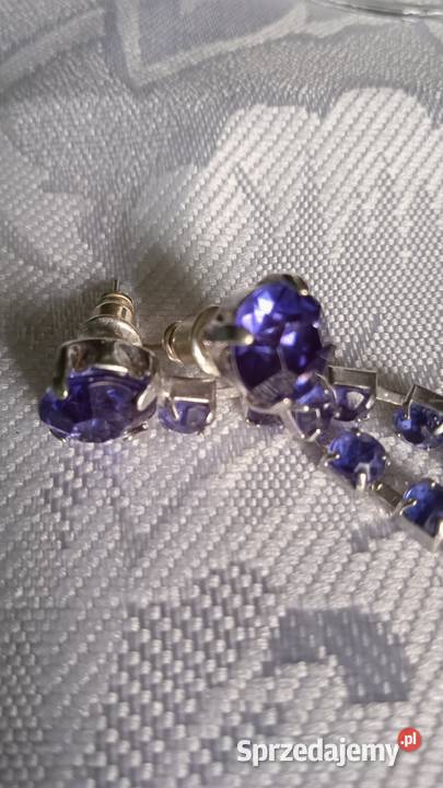SZAFIROWE DŁUGIE KOLCZYKI Z FALSETOWANYCH wielkopolskie