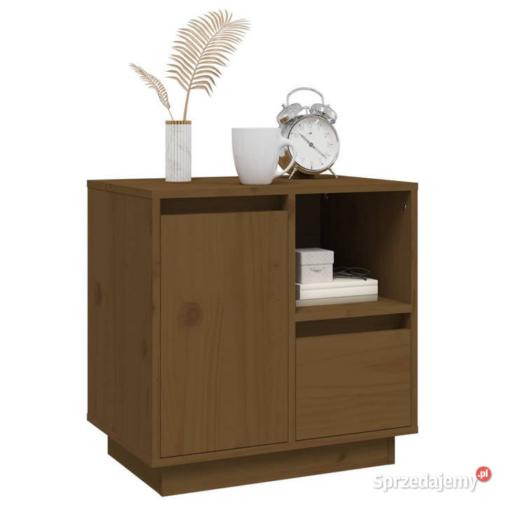 Szafka nocna miodowy brąz 50x34x50 lite drewno