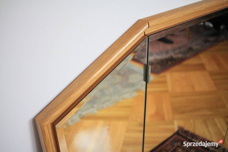 Drewniane lustro SZLIFOWANE rozkładane Góra