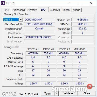 Corsair Vengeance DDR3 12GB 3x4GB 1600MHz CL9 Opole