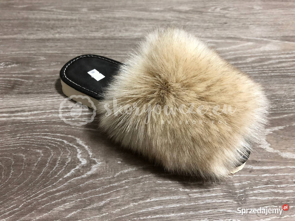 Pantofle klapki futrzaki ze sztucznym futerkiem małopolskie Szaflary