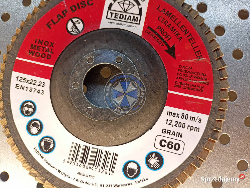 200 sztuk Tarcza Listkowa Ceramiczna 125mm P60 kujawsko-pomorskie Nowe