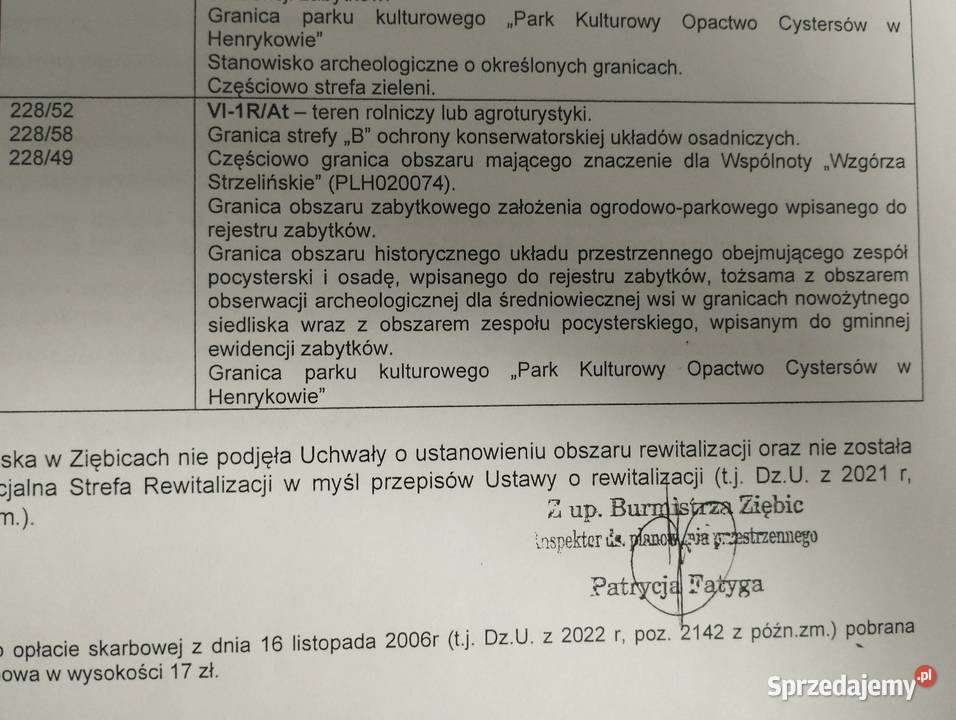 Działka rolno agroturystyczna 710m2 42zł/m2 Henryków
