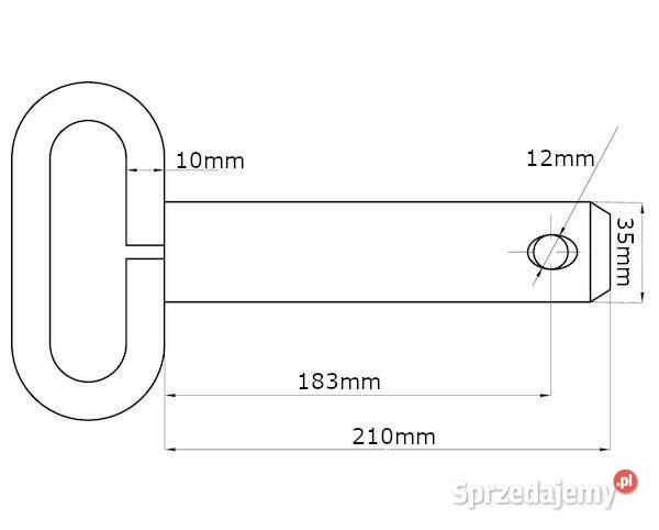 Sworzeń z uchwytem 35x183 mm Kramp Z535183KR
