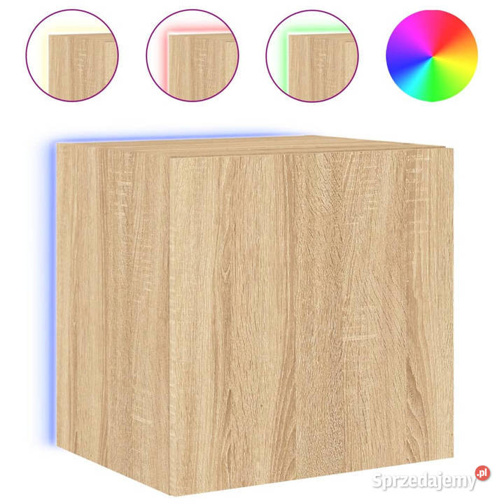 Ścienne szafki TV z LED 2 dąb sonoma 405x35x40 Warszawa