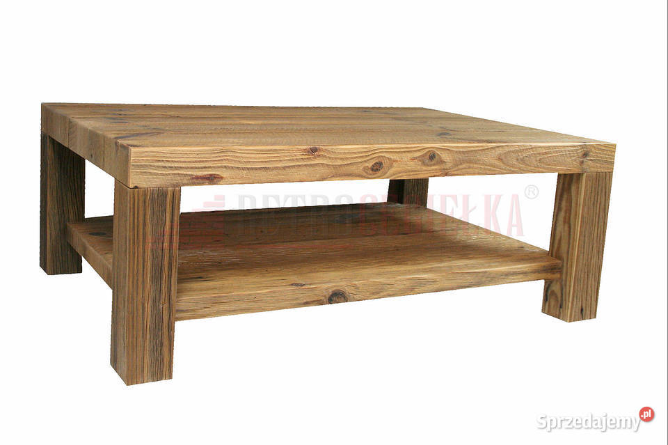 Stolik kawowy prostokątny stare drewno sosnowe Słupno
