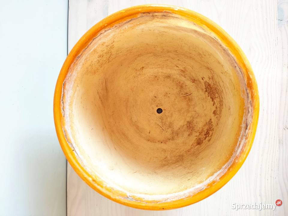 Donica doniczka ceramiczna gliniana żółto Głuchołazy sprzedam
