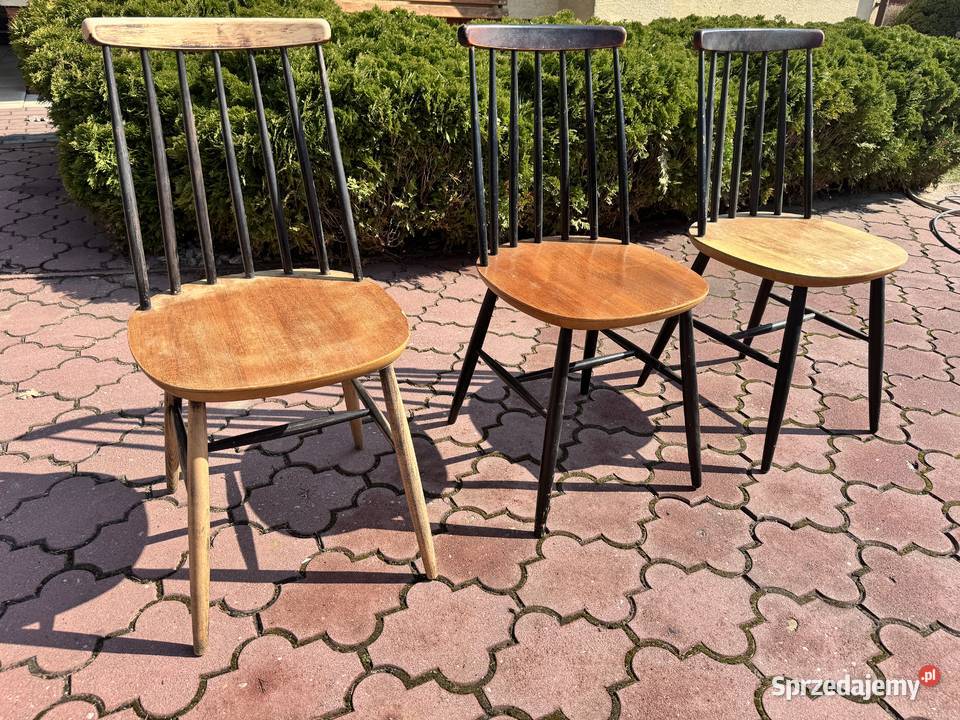 Krzesła patyczaki 3 stare prl vintage art deco sprzedam