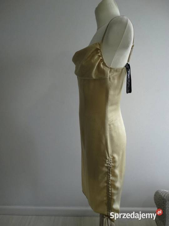 Sukienka Dopasowana Marszczona Bieliźniana Łomża