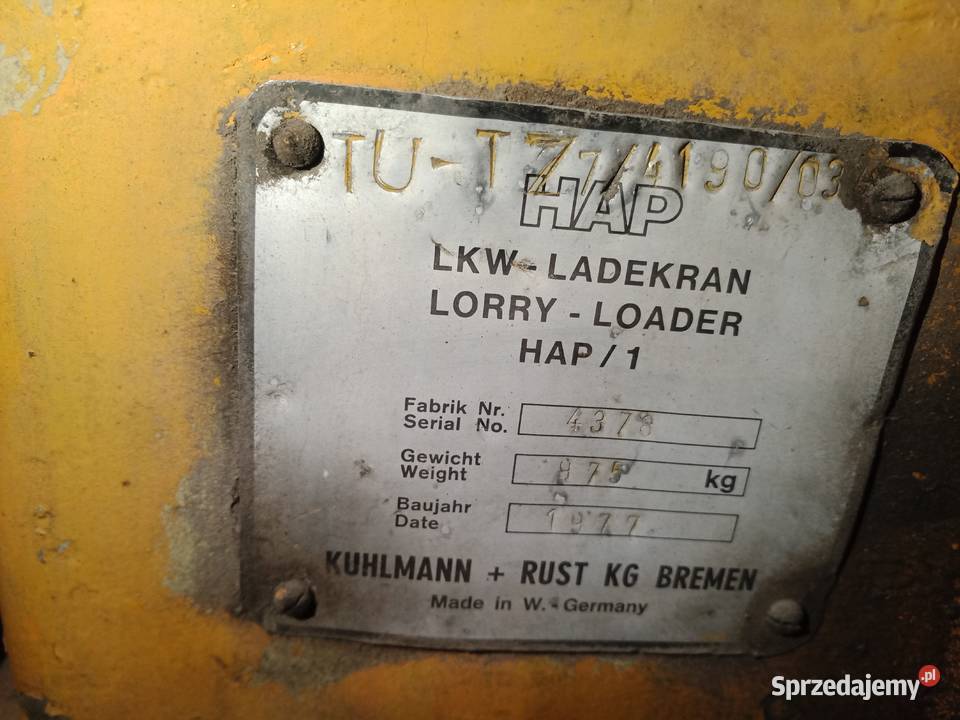 HDS zawieszany do ciągnika ładowacz dźwig nieuszkodzony Brodzica sprzedam