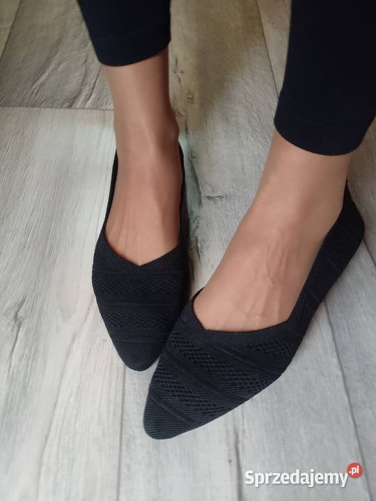 42 Czarne dzianinowe baleriny wieczorowe NOWE Kraków