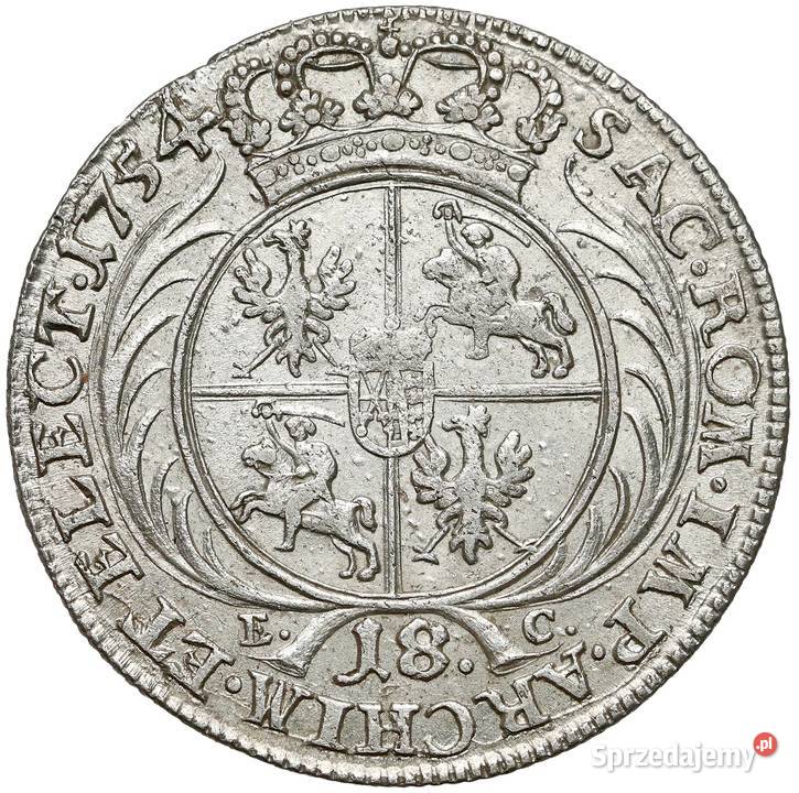 August III Sas Ort 1754 długa głowa warmińsko-mazurskie Olsztyn