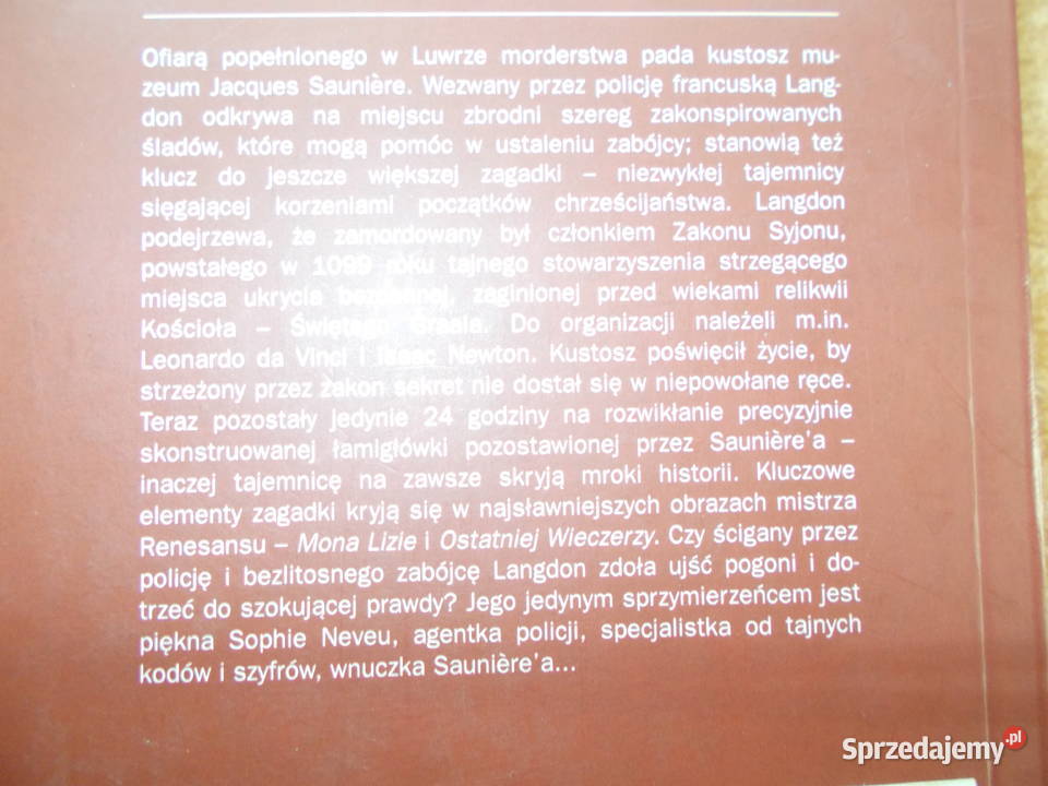 Dan Brown Kod Leonarda da Vinci opolskie Głubczyce